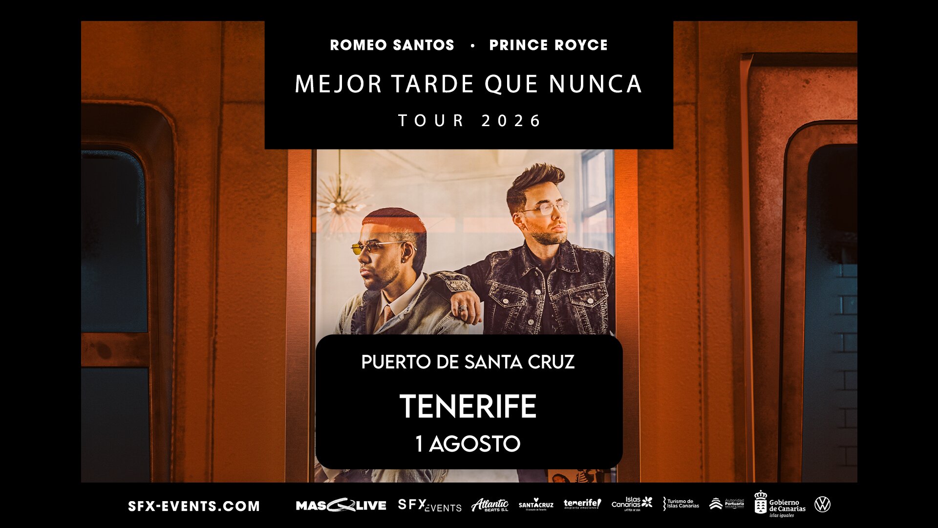 Romeo Santos & Prince Royce Tenerife — Mejor Tarde Que Nunca Tour 2026